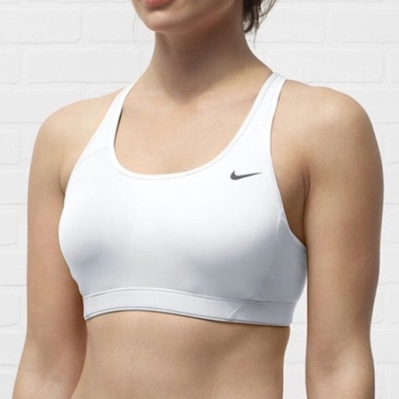 nike dri fit sports bra white